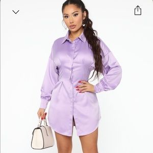 Purple Satin Dress